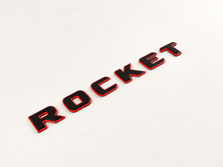 Brabus Rocket Rear Emblem Black with Red Metal Badge for Mercedes-Benz